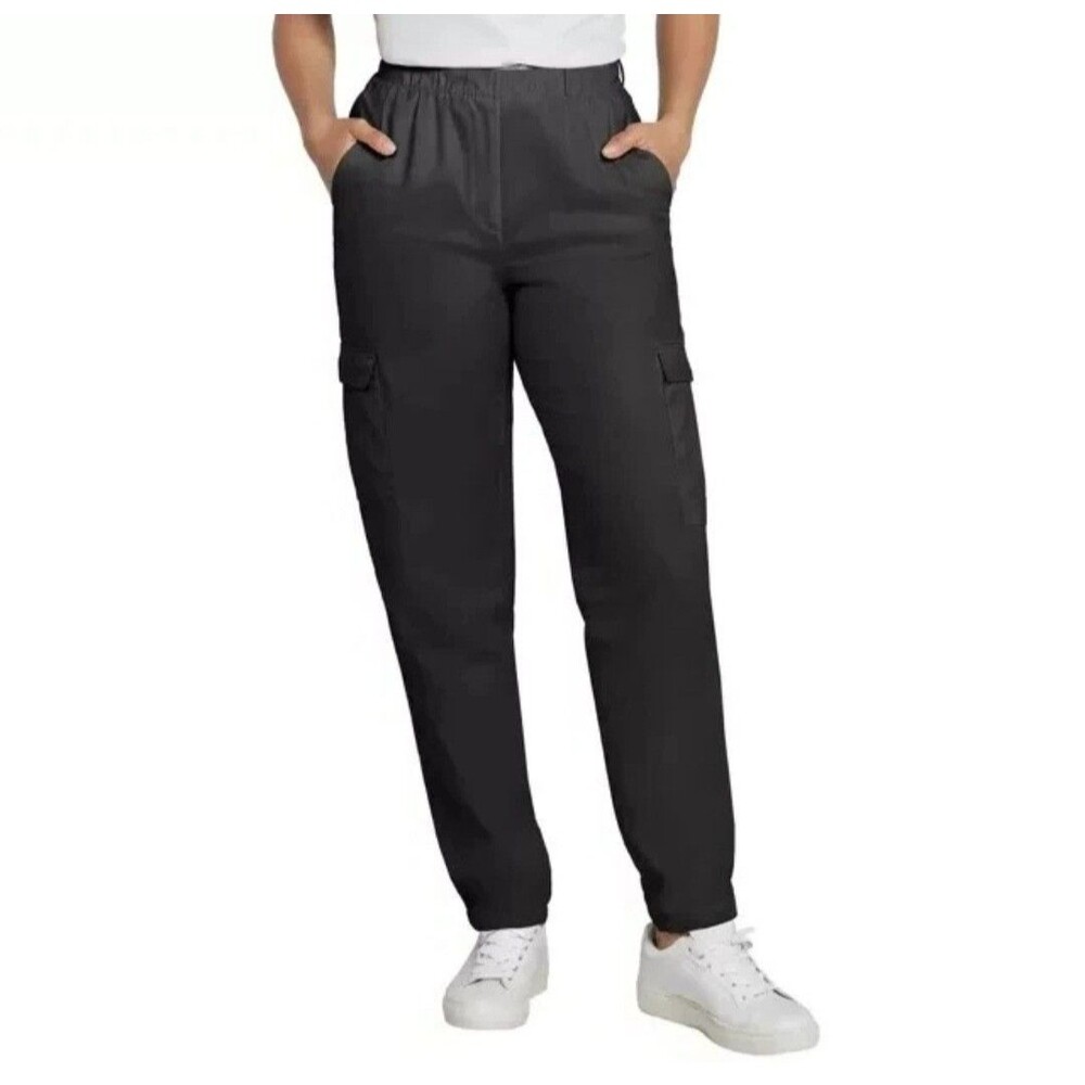 GAP Women's L Twill Cargo Jogger Pants Black 1826419 Size Large $80 NWT